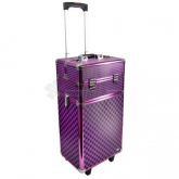 Maleta profissional c/ 2 andares 2 rodinhas - Xadrez Roxo